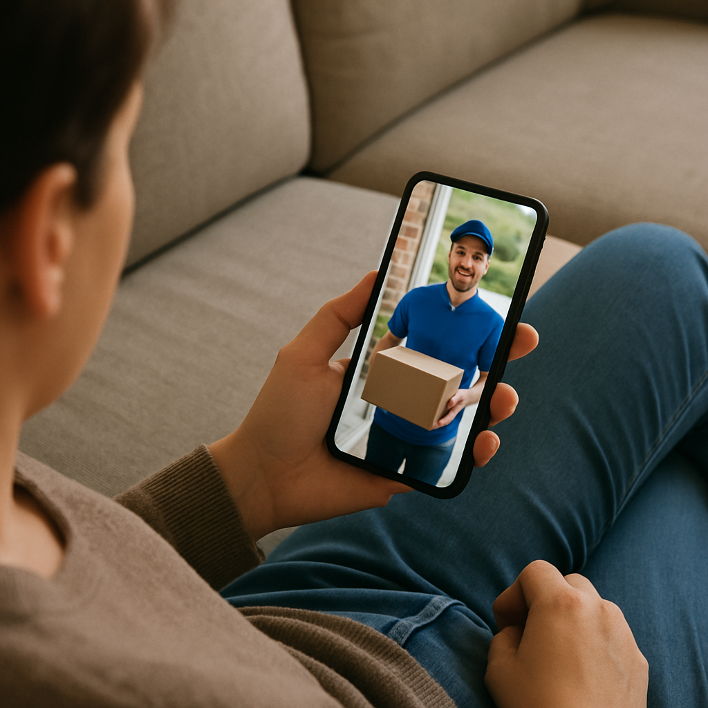Görüntülü diafon ile akıllı telefondan kurye görüntüleme